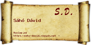 Sáhó Dávid névjegykártya