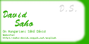 david saho business card