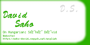 david saho business card